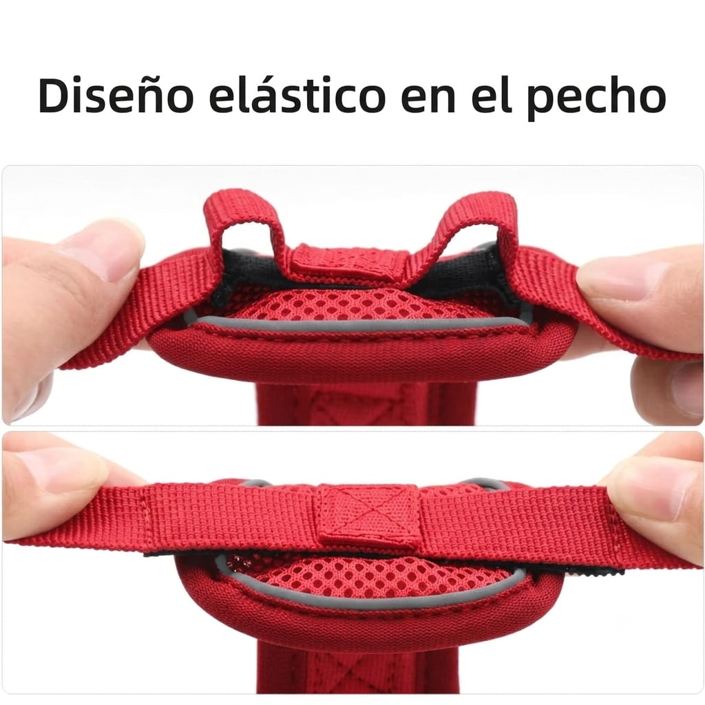 Arnés para perro ajustable tipo chaleco color rojo